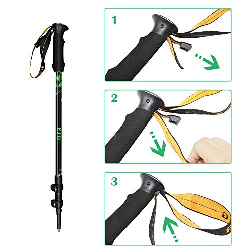 EJG Trekking Poles - 2 Packs/Set | Hiking Poles | Ski Poles | Walking Stick | Walking Poles | Nordic Walking Poles, Quick Lock System, Telescopic(25"-52"), Collapsible
