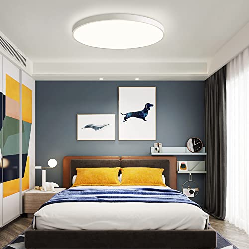 JDONG LED Ceiling Light 54 W Flat Round White Ceiling Light Modern Warm 3000 K Lamp for Bedroom Office Living Room Kitchen Cellar Balcony Diameter 50 cm