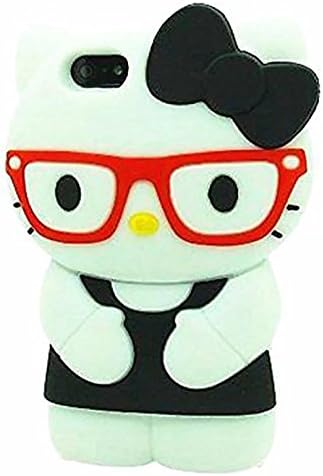 Ipod Touch 5 case, Ipod Touch 5 Generation Cover,WGOOD 3D Cartoon Black Hello Kitty Soft Silicone Rubber Protection Skin Case Cover for Ipod Touch 5 5th Generation