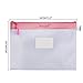 Zipper Pouch, Wisdompro 4 Packs Durable Letter Size Waterproof Mesh File Bag, Document Organizer - Pink