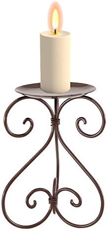 TYZ European Simple Table Candlestick Iron Candlestick,3 Colors (Brown)