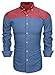 Coofandy Men's Long Sleeve Contrast Color Button Down Casual Shirts