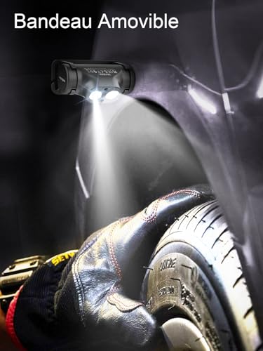 UNBON Ultra Powerful LED Headlamp, USB C Rechargeable Head Torch with Motion Sensor and Magnetic Base IPX4 Waterproof Lightweight Head Torch for DIY Hiking Camping