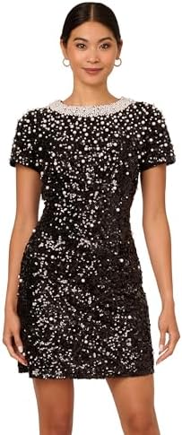 illusion neckline beaded dress in black rosegold Illusion Neckline Sequin Gown with High Slit 42691