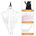 Unomor Halloween LED Light Up Ghost with Black Hat, Yard stake & Hanging Lanyard for Halloween Decorations Outdoor (Batteries Included) - 67 Inch