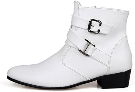 Men's Winter&Spring Fashion Boot with Ankle Buckle Straps High Top Dress Boots