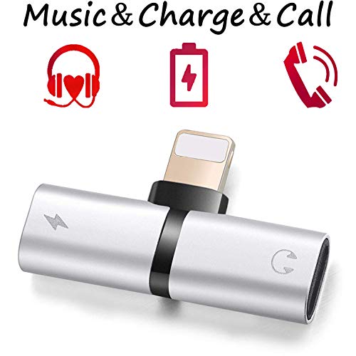 Headphone Adapter Jack Adaptor 4 in 1 Charger Adapter Audio Adaptor(Support Audio+Charging+Call+Volume Control) Car Chargers Accessories Adapter for iPhone x/8/8 Plus/7/7 Plus Aux Cable Adapter