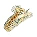uxcell Plastic Blue Flower Printed Ladies Bathroom Ponytail Holder Hair Claw Jaw Clip