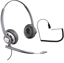 Polycom Compatible Plantronics VoIP Noise Canceling EncorePRO HW720 Headset Bundle for SoundPoint&reg; VoIP Phones: IP 300, 335, 450, 501, 550, 560, 600, 650, 670 | VVX300, VVX310, VVX400, VVX410, VVX500, VVX600, VVX1500 | CX300, CX600, CX700