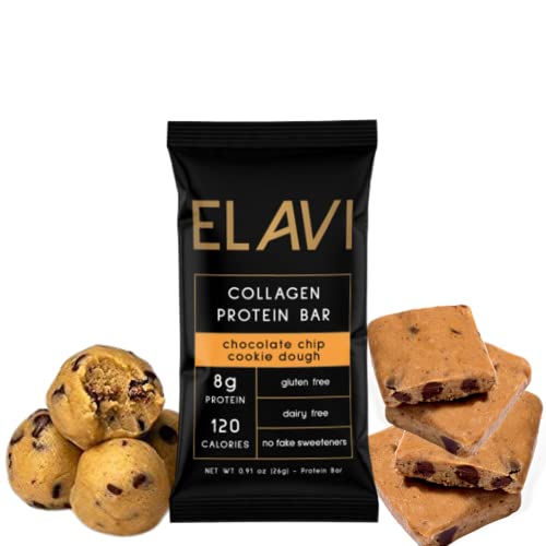 ELAVI Collagen High Protein Bars, Healthy Low Calorie Snacks, Low Sugar, No Sugar Alcohols