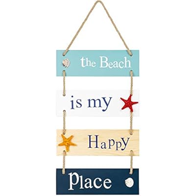 Mkono Beach Theme Decor Hanging Sign Decoration Coastal Wall Sign Ornament Farmhouse Ocean Wooden Plaque for Home Door… 41ZhA39vDlL. SS400
