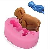 Silicone Mould 3D Sleeping Baby Shower Mold Cake Topper Modelling Tool