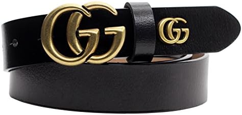 Women's Cowhide Leather Belt Vintage Buckle for Pants Jeans Shorts Ladies Design Genuine Fashion Belts 1.18'' Wide for GAGOTE