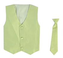 Vest and Clip On Baby Boy Necktie set - APPLE GREEN - S/M (0-12 Months)