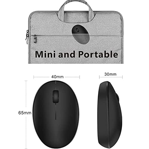 Uiosmuph Mini Rechargeable Wireless Computer Mouse, 2.4GHz, Silent Optical Mouse with USB Receiver, Auto Power Off, 3 Buttons, 1000 DPI for Laptop/PC (Black)