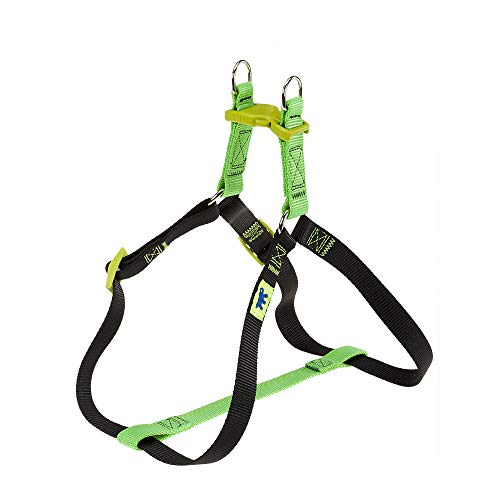 Ferplast Peitoral para Cachorros Grandes Portas, Peitoral Cães Ajustável, Fácil de Usar, Medida do pescoço 54 cm. Medida do Tórax 78 cm, Colours Verde