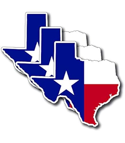 Texas State Flag Aufkleber – 4 Stück, 5x3,4 Cm, Wetterfestes Vinyl, Für Auto, Helm & Mehr