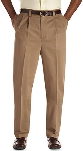 Oak Hill Big &amp; Tall Waist-Relaxed Pleated Premium Pants Latte 56 RG UNFINISHED