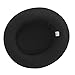 ZHENXIA Vintage Hard Felt Wool Pork Pie Hat Flat Top Rocker Fedora Cap Black