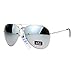Airforce Mens Oversize Classic Officer Metal Rim Aviator Sunglasses Silver Mirror