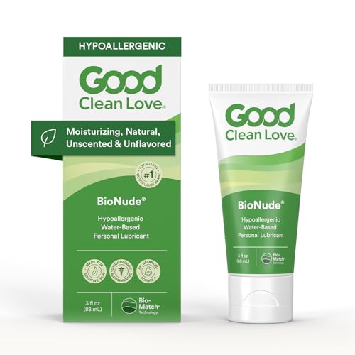 Good Clean Love BioNude Ultra Sensitive Personal Lubricant, Hypoallergenic Unscented & Unflavored Water-Based Lube, Safe for Adult Toys & Condoms, Intimate Wellness Gel for Men & Women, 3 Oz