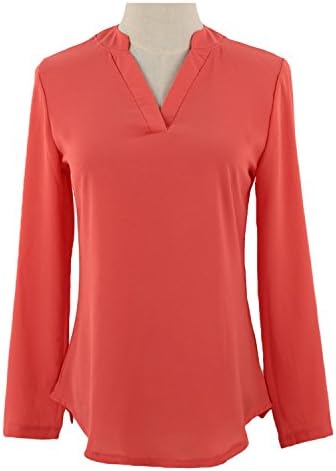 Stjeny Nice Women V Neck Womens Tops Grey/Watermelon Red Blusas