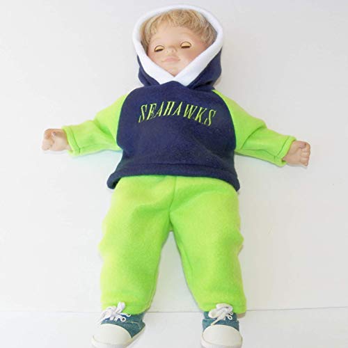 Cabbage Patch Doll Clothes Fits 14" Boy Preemie Includes One Handmade Seattle Football Fan Outfit - NO DOLL