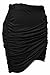 Zeagoo Women Sexy Wrap Runched Stretch Draped Short Mini Pleated Skirts,Large,Black