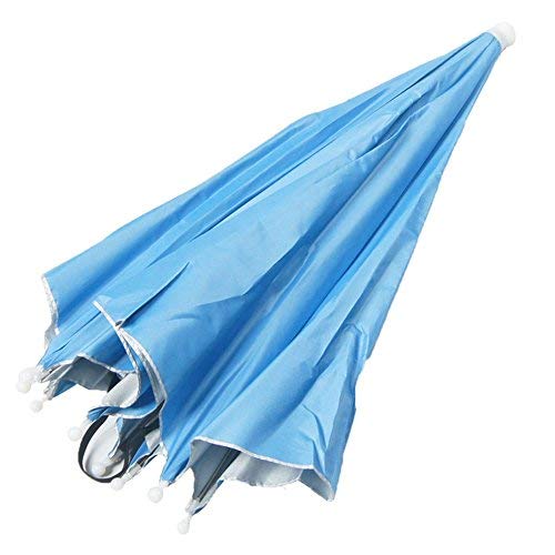 Payanwin Outdoor Umbrella Hat Golf Fishing Camping Beach Rain Sun Folded Adjustable Blue Sports Head Umbrella Cap