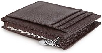 Sinohome RFID Blocking Genuine Leather Slim Card Holder Mini Wallet with Zipper