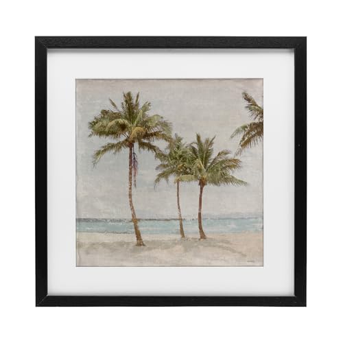 Beach Spot Coastal Paradise Print, 13 x 13 Inch Framed Print Under Glass