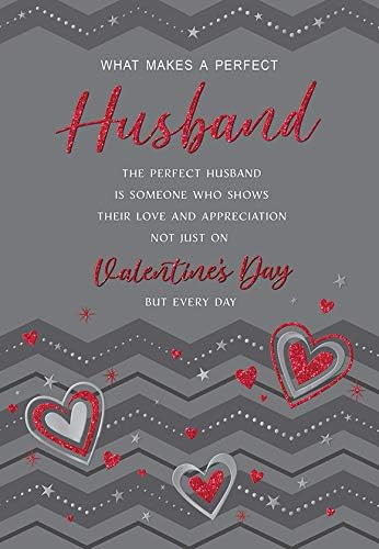 Regal Publishing Modern Valentine's Card Husband - 9 x 6 inches C88184, plain red