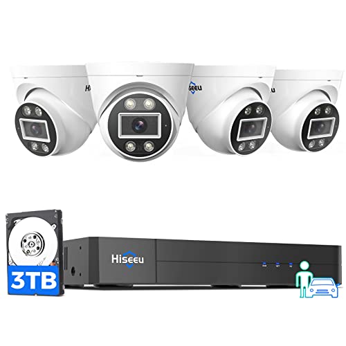 [Human Vehicle Detection] 4K PoE Security Camera System,Hisee 8Ports 4K