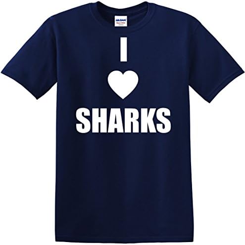 Mighty Ambitious Mens I Love (Heart) Sharks 3X Funny Unisex T-Shirt