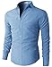H2H Men's Oxford Cotton Slim Fit Button-down Long Sleeve Shirt
