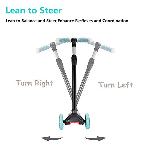 New Olym Kids Scooter for Toddlers 3 Wheel Kick Scooter with Removable Seat Great for Big Boys Girls Adjustable Handlebars LED Light up Wheels Y Glider Toys Children Age 2-6 Years Green