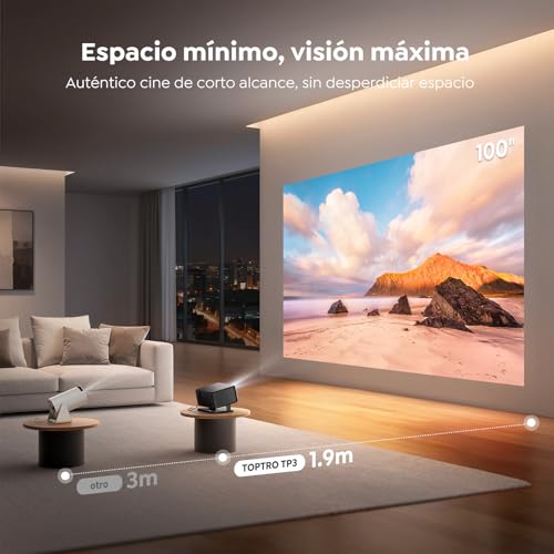 Projector 4K 【Google TV/Official Apps/Auto Focus/Keystone】Portable Projector App Integrated Language Control 1080P FHD Native, WiFi 6 & Bluetooth Smart Projector for Mobile/Outdoor/Home Cinema/Ceiling