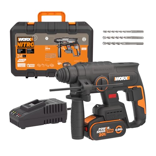 WORX WX381 Akku Bohrhammer 20V, inkl. 4Ah Pro Akku & Schnellladegerät