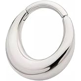 Pierced Owl 16GA 316L Stainless Steel Polished Rounded Thick Hoop Hinged Segment Ring