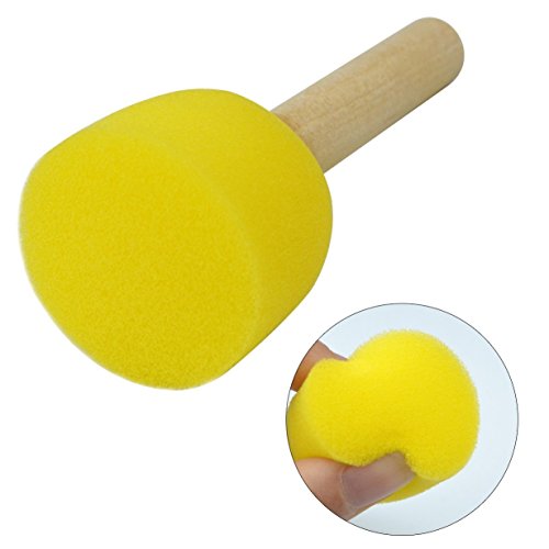 JMAF 40-Pieces Assorted Size Round Sponges Brush Set, Paint Tools for Kids - Thumbnail 3