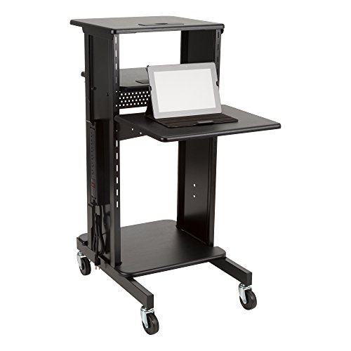 Norwood Commercial Furniture NOR-TY1000BK-SO Laptop Caddy Cart Presentation Station, black