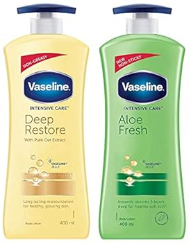 Vaseline Intensive Care Deep Restore Body Lotion, 400 ml & Vaseline Intensive Care Aloe Fresh Body Lotion, 400 ml