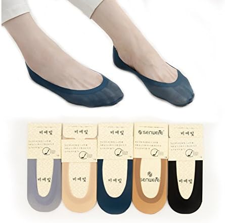 Huluwa Women's Socks Ultra Thin Ice Silk Low Cut No Show Liner Non Slip Summer Socks
