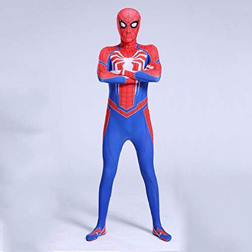 DSFGHE Superhero Spiderman Costume Cosplay Siamese Tights Children Adult Superman Battlesuit Movie Props Dress Up Dress Up Dress Party,Blue-180