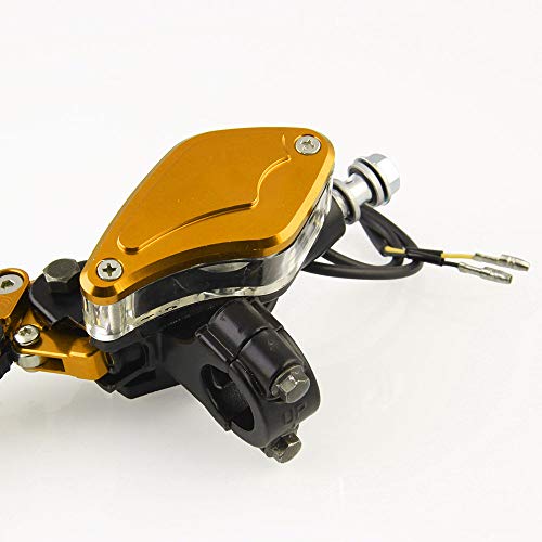 Zesion Motorcycle 7/8" 22mm Universal Hydraulic Brake Clutch Master Cylinder Reservoir Lever 1Pair (Color : Gold)