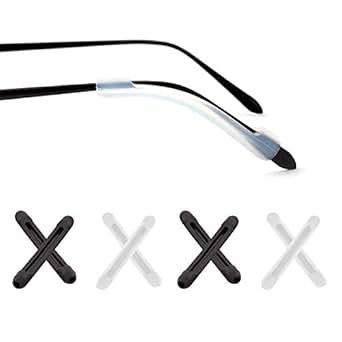 LUFF 4 Pairs Eyeglass Temple Tips Sleeves Retainer, Soft