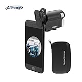 Aomekie Universal Clip LED Zoom 60X-100X Pocket Microscope Magnifier for Cellphone UV Currency Detectting Biology Jewelry Appraisal Microscope