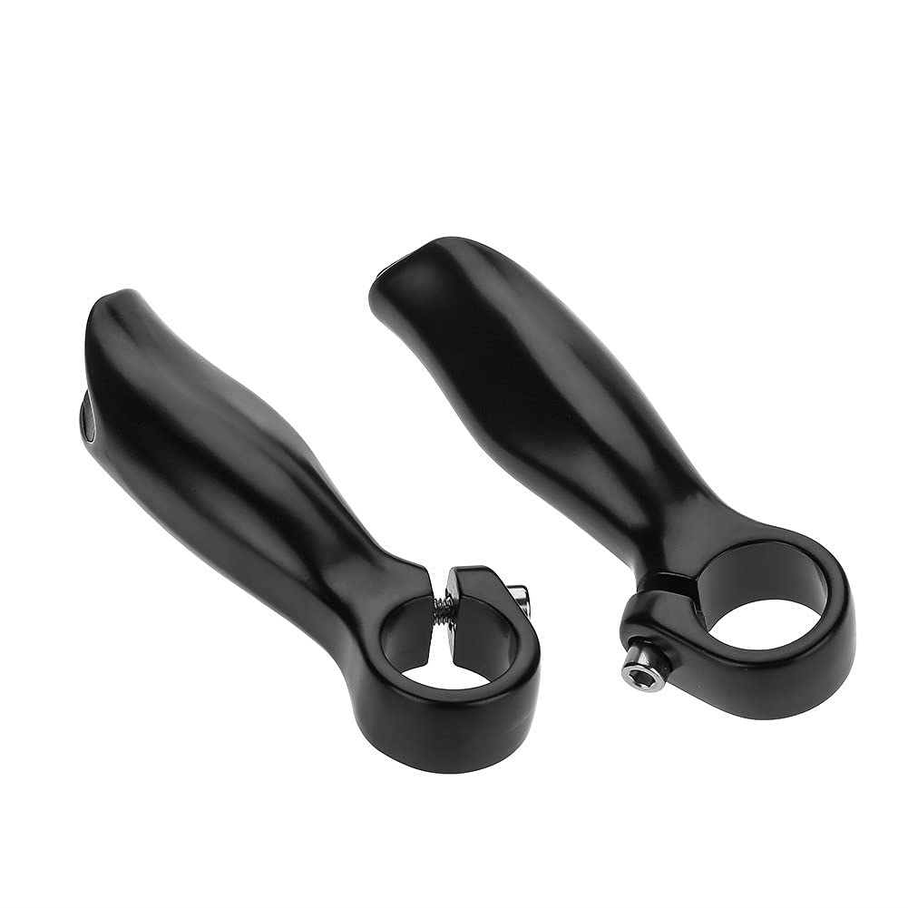 Bike Handle Bar End, Aluminum Alloy Bicycle Bar End Handlebar Security Grips Bar Ends Cycling with Stoppers for Road MTB Mountain Bike