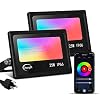 LED Flood Light Smart RGB 25W Outdoor Color Changing 200W Equivalent, WiFi Floodlights RGB APP Control, IP66 Waterproof…