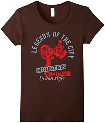 Women's Legends Of The City Mountain Bike Trial Urban Style T-Shirt Large Brown